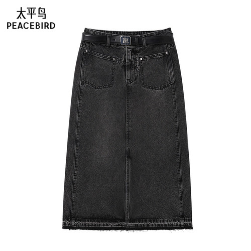 太平鸟女装年秋冬款牛仔长裙A1HFE4179