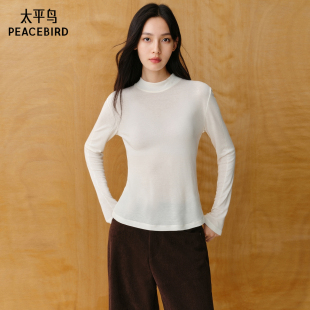 羊毛混纺分割线显瘦长袖 太平鸟25冬新款 T恤A3CPF410J 商场同款