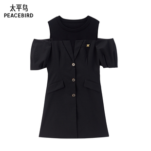 商场同款 拼接西装 太平鸟女装 新款 连衣裙A1FAE2209 2025年夏季