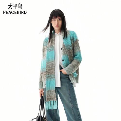 太平鸟女装年秋冬款缎染廓形开衫A3EDE4153