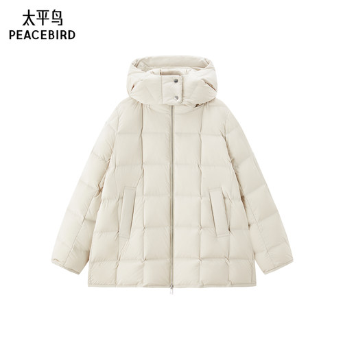 【商场同款】太平鸟连帽宽松廓形90白鸭绒羽绒服外套女A1ACF4308
