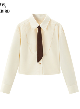 太平鸟女装年秋季款时尚截短衬衫A1CAE3476