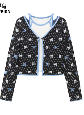 太平鸟年秋季款主题纹样两件套开衫A1EDE3208