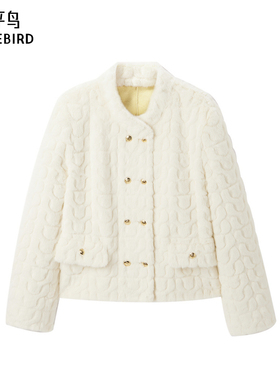 太平鸟年冬季款小立领双排扣外套A1AEE432K