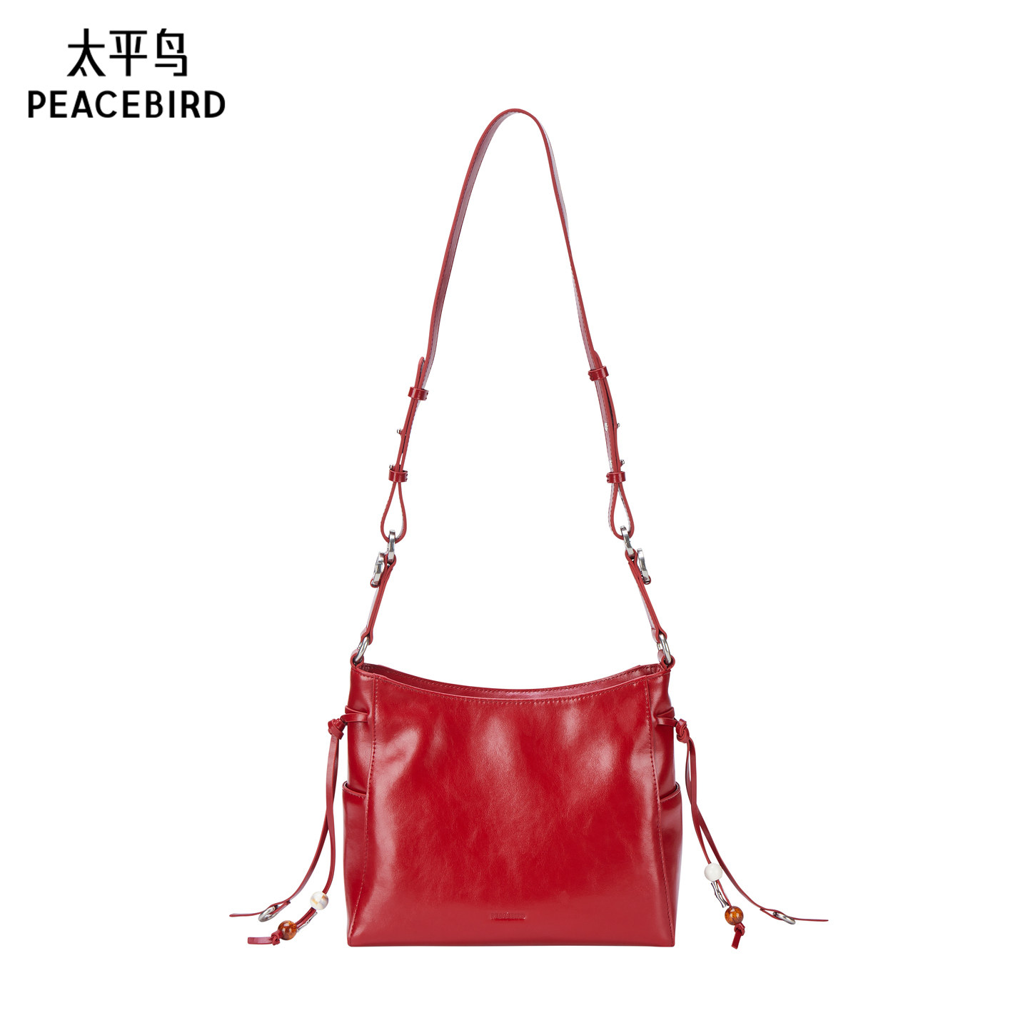 【商场同款】太平鸟红色时尚通勤手提包单肩斜挎包新款A1YFG12