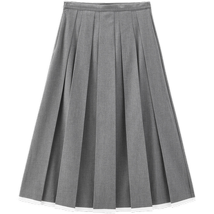 太平鸟女装秋季新款时尚百褶长裙A1GFE3442