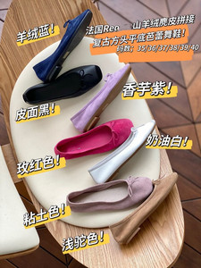 踩屎感出口原~RE tb芭蕾鞋软平底真皮蝴蝶结跳舞单鞋通勤小皮鞋