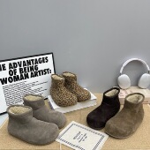 真皮加绒勃肯短靴女2025冬季 新款 百搭内增高短筒小土豆棉靴雪地靴