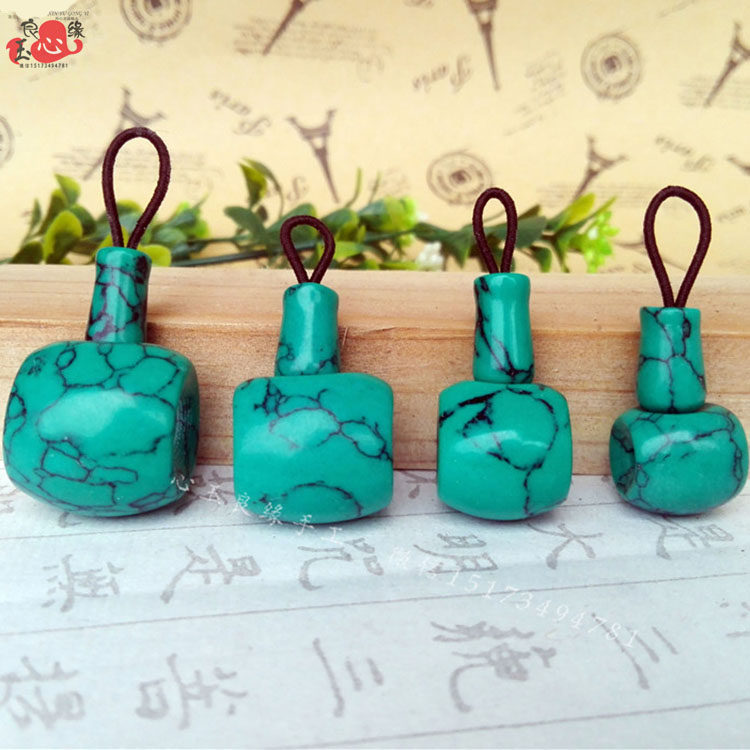 绿松石三通佛头合成优化藏式方形佛头佛塔星月菩提金刚配饰配件