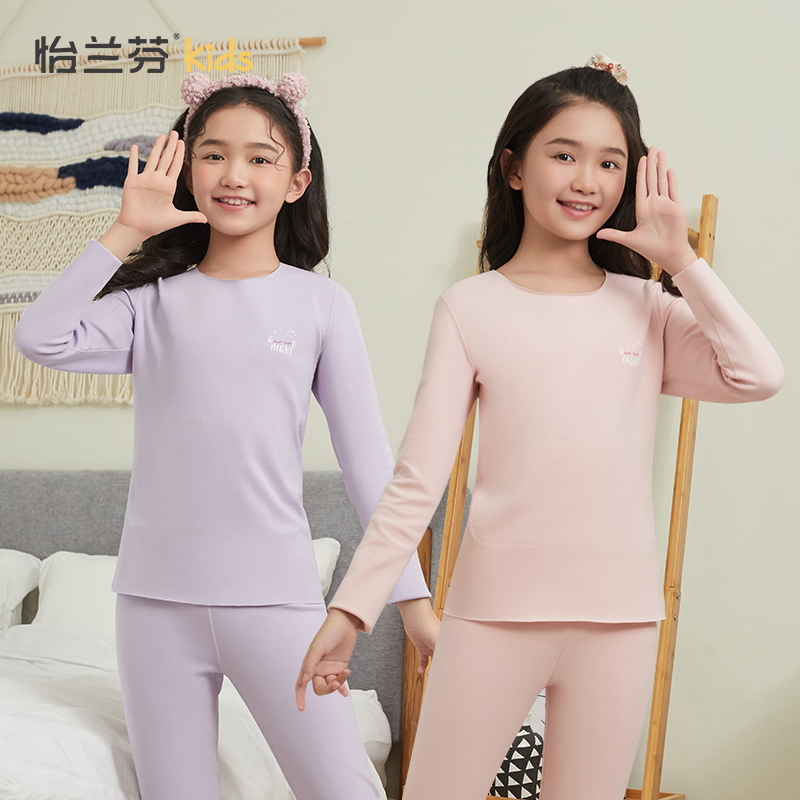 女童德绒内衣套装秋冬季