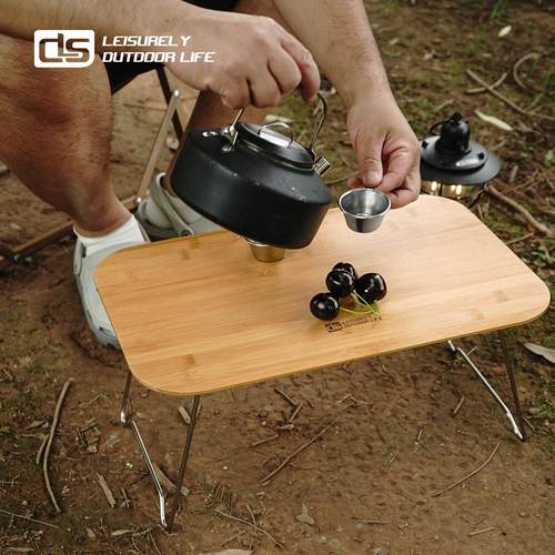 CLS户外mini折叠桌露营野餐竹木桌便携家用学习电脑桌车载单人桌