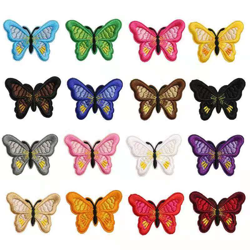 国潮多色蝴蝶刺绣布贴补丁贴花装饰修补贴布补衣贴DIY衣服破洞贴,居家布艺,布贴,淘宝优惠券,粉丝福利购,淘宝优惠卷