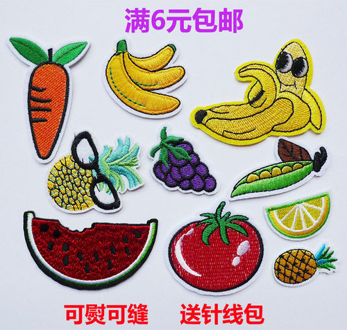 小号水果蔬菜羽绒衣服牛仔刺绣花