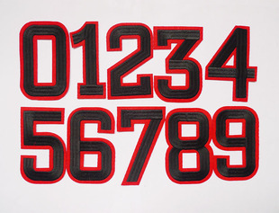 大号数字刺绣布贴 子羽绒书包破洞创意DIY背胶绣花补丁 牛仔衣服裤