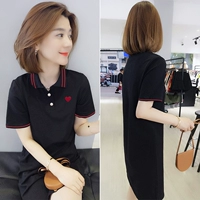 Châu Âu ga mùa thu 2019 hàng mới của châu Âu thủy triều polo đen Slim thời trang thể thao váy giản dị - váy đầm áo đầm trung niên