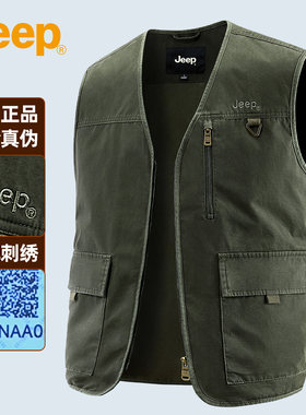 吉普男士工装马甲中老年爸爸外套