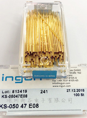 KS050 30E08/47 E08 0.95mm ingun英钢测试探针50mil蓝色带线针套