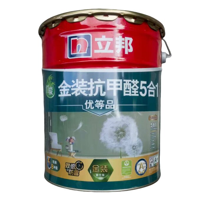 立邦乳胶漆室内家用自刷环保竹炭金装抗甲醛五合一白色彩色墙面漆