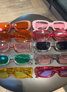 ins原宿风多巴胺彩色长方形墨镜