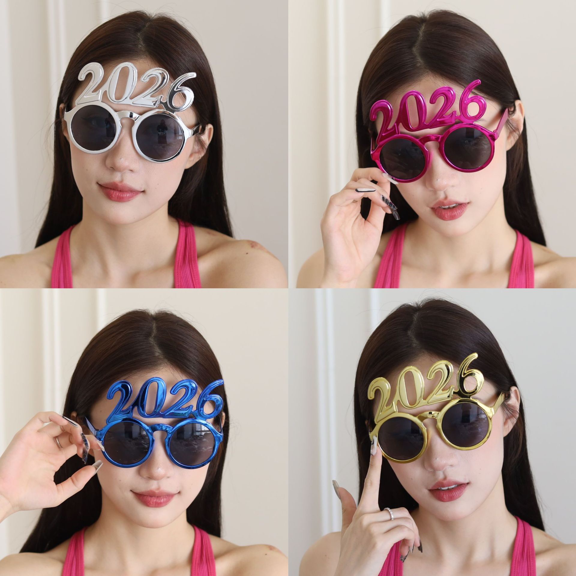 2026数字创意眼镜跨境产品新年派对道具跨年圣诞舞会搞怪太阳镜