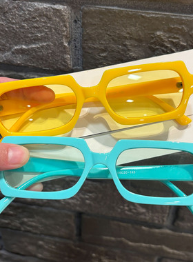 夏季穿搭小方框糖果色眼镜个性多边形复古墨镜时尚嘻哈太阳眼镜女