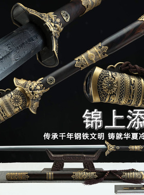 龙泉市锦上添花宝剑一体花纹钢复古秦汉剑唐横刀剑古装战剑未开刃