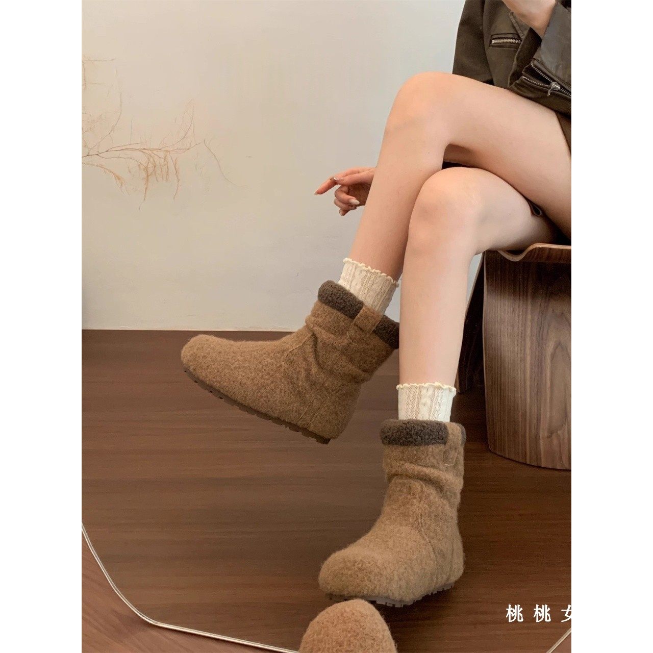 复古毛呢加绒雪地靴女冬外穿2025丑萌软底勃肯靴短筒马丁短靴棉靴,女鞋,时尚雪地靴,淘宝优惠券,粉丝福利购,淘宝优惠卷