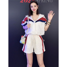 欧货运动套装女夏季2025新款时尚网红炸街防晒衣短裤休闲两件套潮