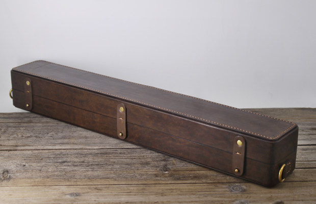 牧歌手工皮具订制植鞣革头层牛皮尺八唢呐笛子南箫皮套盒子斜挎包