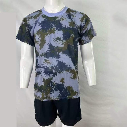 纯棉军训服短袖短裤海蓝洋套装