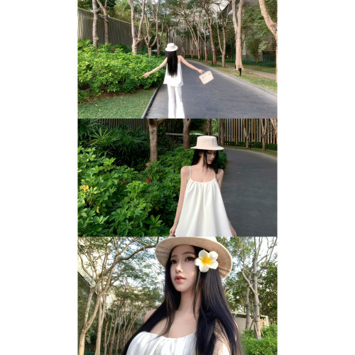 JAYKY YANG【莉娜小姐】A字垂感吊带上衣显瘦微喇长款休闲裤套装
