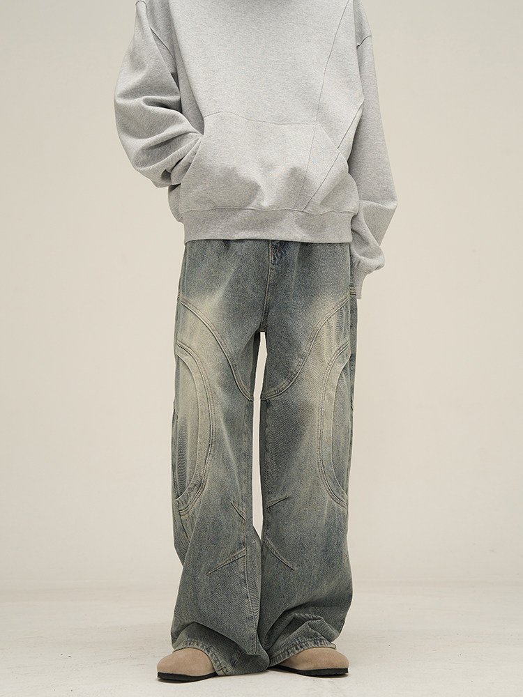 TAIL LANGS SHOP AMERICAN TAILORING DECONSTRUCTION DESIGN NICHE JEANS MENS SENSE OF LUXURY FRIED STREET RUFFIANS HANDSOME PANTS COUPLES