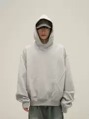 Tailang's Store Autumn and Winter European and American Trendy Brand Jacket Men's Trendy High-End Gray Niche Deconstructed Hooded Sweatshirt Couple