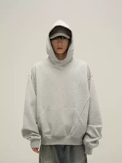 Tailang's Store Autumn and Winter European and American Trendy Brand Jacket Men's Trendy High-End Gray Niche Deconstructed Hooded Sweatshirt Couple