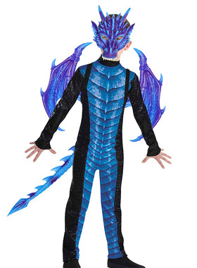 定制万圣节道具Halloween儿童派对装饰龙翅膀尾巴面具套装cosplay