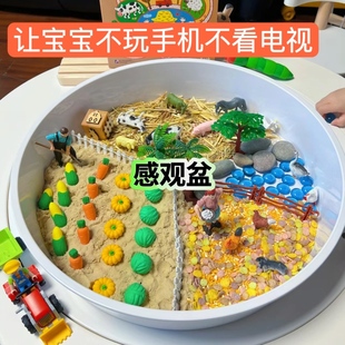 瑞吉欧宝宝海洋农场感官盆盘场景蒙氏早教沙亲子手工游戏材料包
