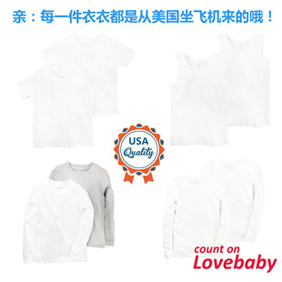 美国正品卡特carters全棉男童女童幼儿园内衣T恤背心套装2-14