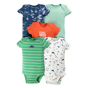 现货美国carters正品男宝纯棉短袖哈衣包屁衣拆单卖