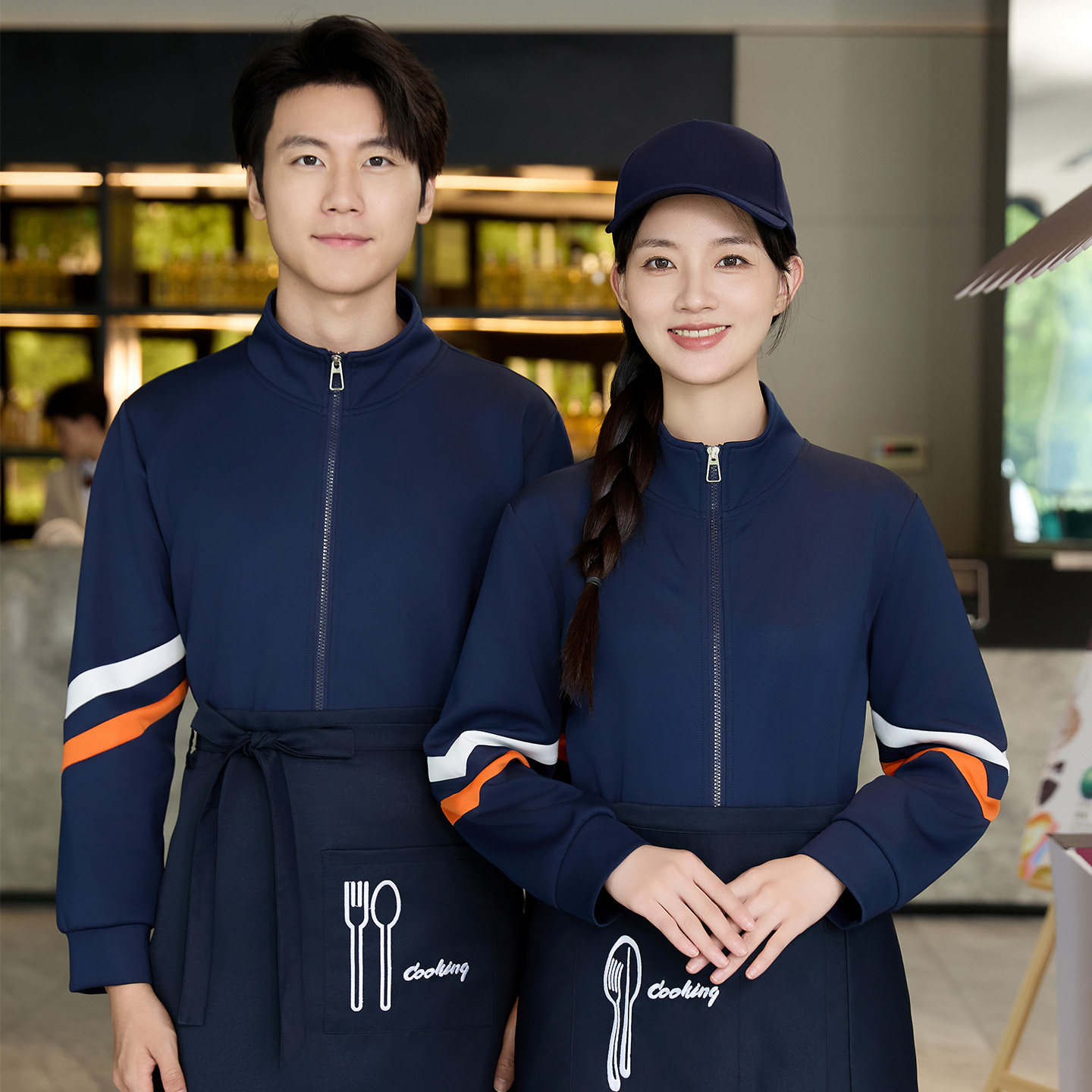 火锅店餐厅服务员工作服卫衣定制烧烤奶茶店餐饮饭店食堂工装长袖
