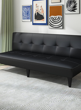 皮革沙发床单人小户型折叠床仿皮pu皮艺店铺房间公寓发廊办公租房