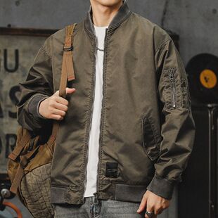 痞帅工装 美式 服美式 飞行员夹克外套男2024新款 棒球服上衣 MA1经典