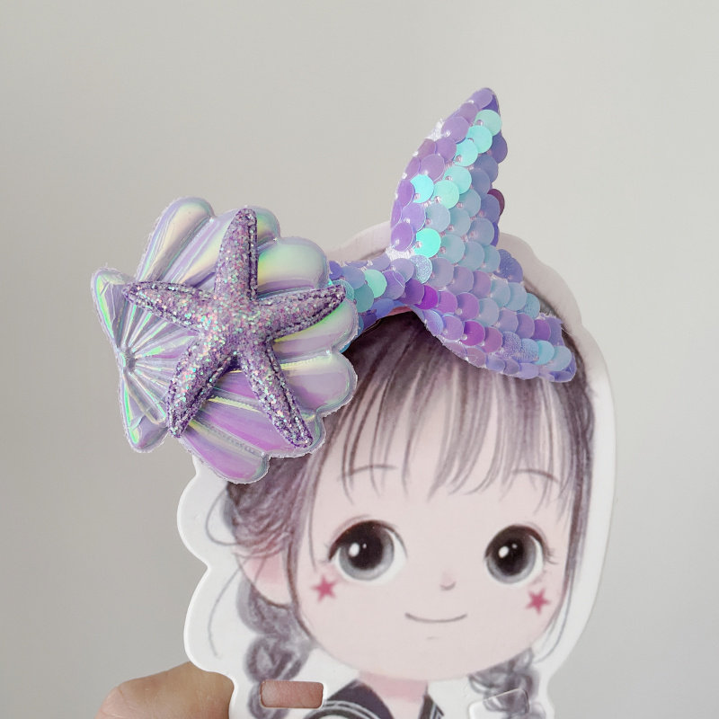 出口女童鱼鱼发夹可爱卡通公主发夹儿童宝宝发饰刘海人鱼夹子澳洲