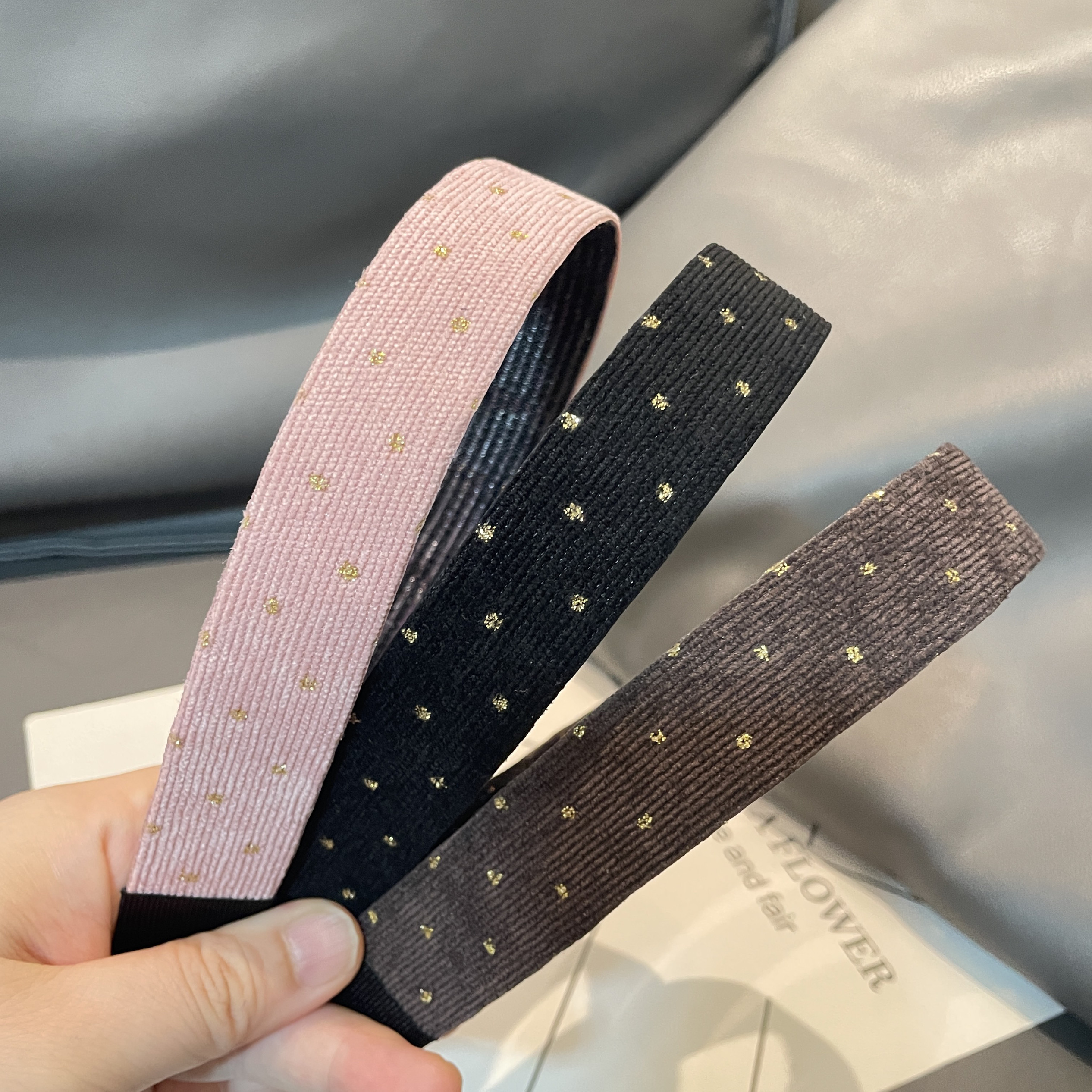 成人儿童亲子黑色灯芯绒碎发刘海贴魔术贴长软发箍发压不头疼舒适