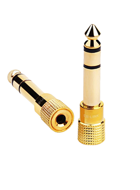 麦克风耳机转接头6.5转RCA单莲花3.5话筒音频6.35mm调音台声卡