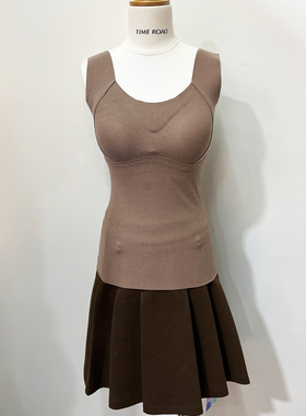 Time RoaD/汤米诺高弹背心女冬发热速暖抗静电带胸垫打底衣女内搭