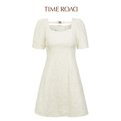 Time 连衣裙T25233193576 优雅复古方领白色泡泡袖 RoaD 汤米诺法式