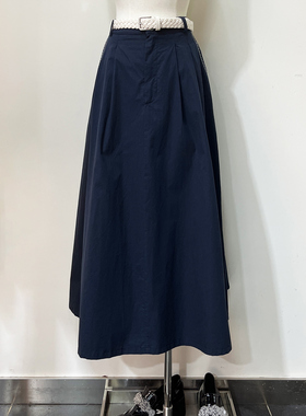 Time RoaD/汤米诺高腰小众设计感半身裙2025秋新款百搭伞裙配腰带