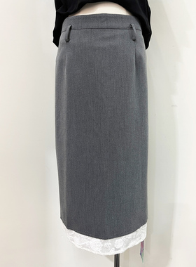 Time RoaD/汤米诺蕾丝拼接半身裙女春夏商场同款季休闲中长七分裙