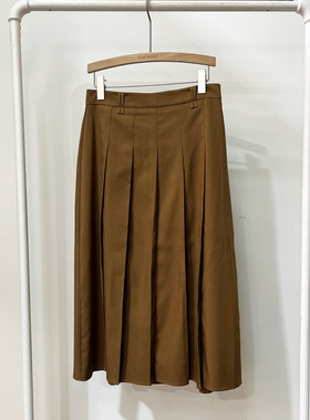 Time RoaD/汤米诺新款高腰显瘦百搭A字半身裙女中长款伞裙百褶裙