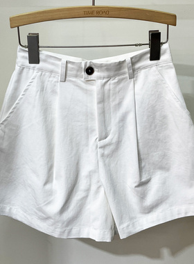 Time RoaD/汤米诺2025夏白色简约休闲短裤女夏季宽松休闲阔腿裤女